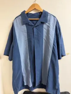 ALFANI アルファニ オープンカラーシャツ XXL ブルー 半袖
