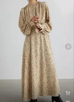 フラワープリント バルーンスリーブ マキシドレス