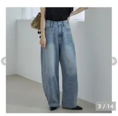 しまむら　新品未使用　mysa 田中里奈　ブルー　デニム　L パール付きのサムネイル