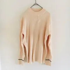 【Discoat】【M】リブニット　袖ライン　ハイネック　キレイめ　大人可愛い