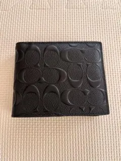 【お値下げしました】COACH ブラックレザー 二つ折り財布