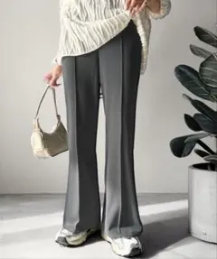 センタープレス セミフレア カットソー カラー イージーパンツ