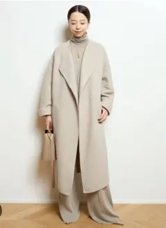 MUSE de 32PARADIS CASHIMIRE WOOLノーカラーコートのサムネイル