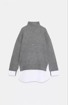 試着のみ‼️ZARA コンビポプリンニットセーター S