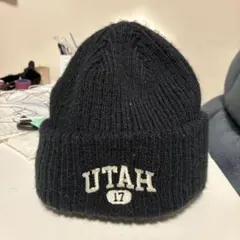 WEGO ニット帽 ブラック UTAH 刺繍