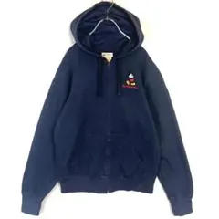 DISNEY PARKS ディズニーパークス ミッキー パーカー 刺繍 紺