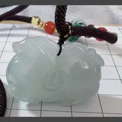 天然本翡翠立体手彫り 根付？ | Mercari