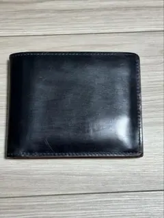 美品】 ジ ウォームスクラフツ コードバン 長財布 ネイビー 通しマチ