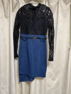 Machan様専用 デイジーストア　レース長袖ドレス Mサイズ 黒と青