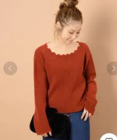 mystic 衿ぐりスカラップニット