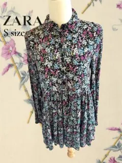 ZARA フラワープリント ミニワンピース Sサイズ