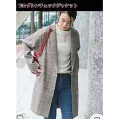 【美品】VIS グレンチェックジャケット　F