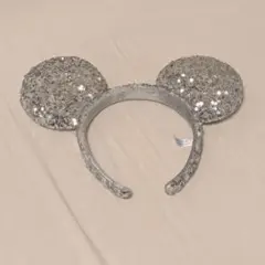 ディズニー ミッキー カチューシャ シルバー スパンコール
