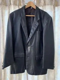テーラードジャケット　牛革　黒　L
