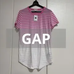 ✨新品タグ付✨GAP グラデーション ボーダー シアー　Tシャツ ピンクのサムネイル