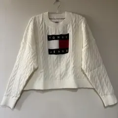 【新品】トミーヒルフィガー　ビッグフラッグ　ニット　セーター　 XXXL 白