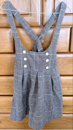 チェック柄サロペットスカート