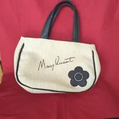 持ち手難あり Mary Quant かごバッグ デイジーモチーフ
