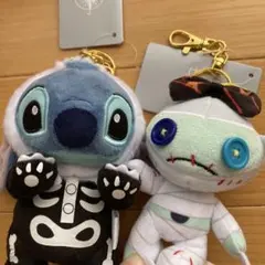 ディズニー　ストア　完売　スティッチ　スクランプ　ハロウィン　ぬいぐるみバッジ