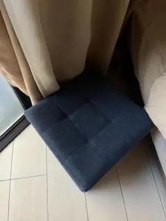 ダークブルー キルティング オットマン