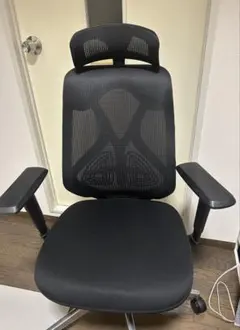 オフィスコム YS-1 人間工学チェア 肘付き 可動肘 ヘッドレスト付き