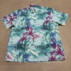 Tommy bahama 半袖シャツ　アロハシャツ　開襟　総柄　水色　Lのサムネイル