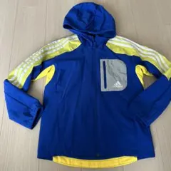 アディダス　フード付ジャンパー　130 青　子供　キッズ　ジャンバー