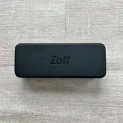 【Zoff[ゾフ]】メガネケース ロゴ入りメガネ拭き 合皮 ブラック
