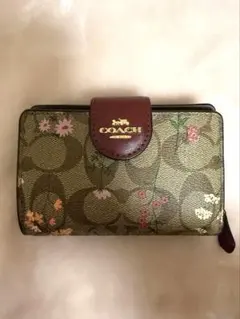 美品☆COACH フラワープリント 二つ折り財布