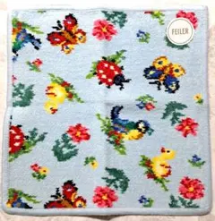 新品未使用　フェイラー タオルハンカチ 水色　ハイジフレンズ　ペールブルー