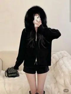 ( ˆОˆ )♪ 様専用SHEIN ファー フード パーカー ブラック XL