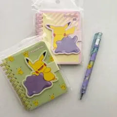 韓国限定 ポケモン へんしんメタモン 文具まとめ ボールペン ミニノート2種