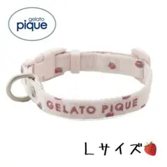【新品】ジェラートピケ いちご モチーフ柄 首輪 Lサイズのサムネイル