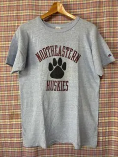 HUSKIESチャンピオン◼️80sビンテージ◼️トリコタグTシャツ◼️染み込み