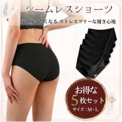 シームレスショーツ 5枚セット レディース パンツ ショーツ 無縫製 速乾 抗菌