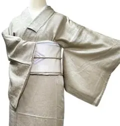 A80愛華 着物 色無地　袷　波地紋　正絹　美品　フォーマル