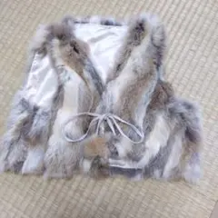 ラビットファー ベスト グレー系