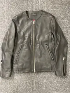 メンズビギ　ユニオンステーション　ブラックレザーシングルライダースジャケット S