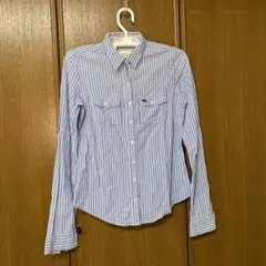 Abercrombic＆Fitch ブルー×ホワイト ストライプシャツ