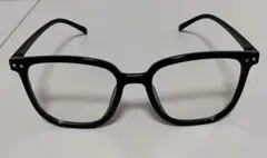 ★スクエア型 　ユニセックス　メガネ　BLACK★　オシャレメガネ