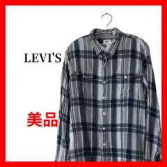 メンズ 長袖シャツ チェック柄 グレー L アメカジ B1779