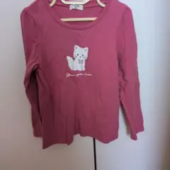 any FAM 猫 ピンク 長袖カットソー 120