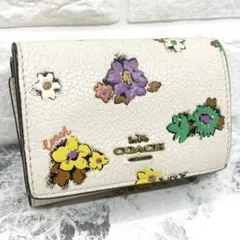 COACH 三つ折り財布 オリガミ ウォレット フローラル 花柄 ホワイトのサムネイル