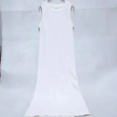 ルノンキュール ワッフル ノースリーブ フレア ワンピース (F) アイボリー