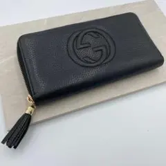 ！極美品！　GUCCI ラウンドファスナー　ブラック　レザー　95のサムネイル
