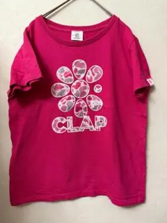 #4694 clap レディース Mサイズ ピンク系 ロゴTシャツ フィットネスのサムネイル