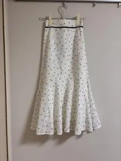 ウィルセレクション　ドット柄レースフレアスカート