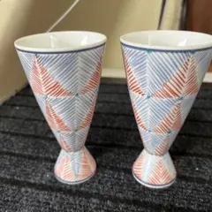 【A】有田焼 伊万里焼 高台杯 2客セット 酒杯 馬上杯 フリーカップ