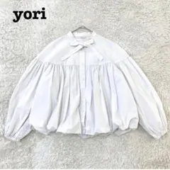 yori ヨリ サイドギャザーブラウス リボンタイ ボウタイ セレモニー