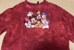 ミッキープリント赤スウェット